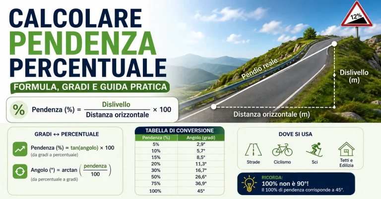 Calcolare la pendenza percentuale 2 Calcolare Pendenza Percentuale Formula, Gradi e Guida Pratica
